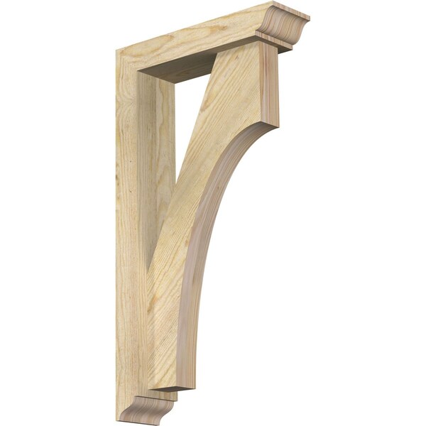 Ekena Millwork Westlake Traditional Rough Sawn Bracket w/ Offset Brace, Douglas Fir, 4"W x 14"D x 26"H BKT0402X14X26WTL01RDF - main